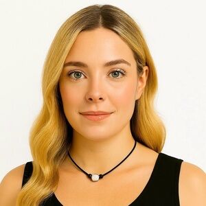 Sundance Pearl on Black Leather Cord Choker Pendant Necklace Handmade NEW